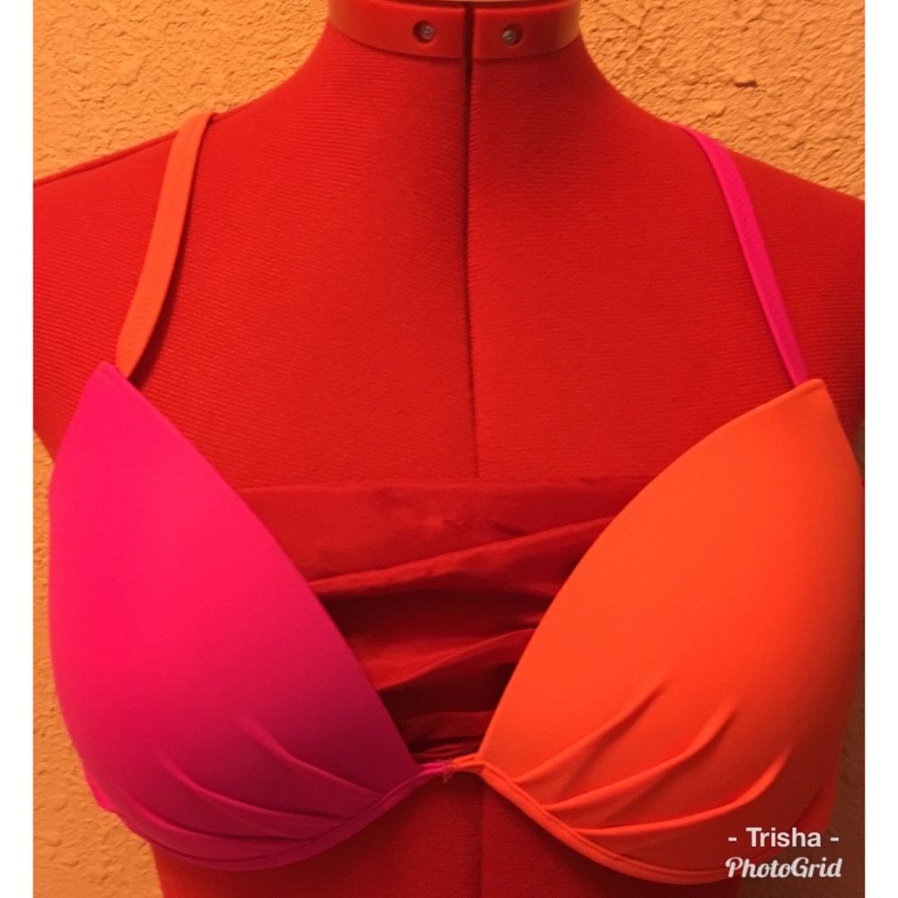 Victoria’s Secret, neon-push-up fuchsia&tangerine